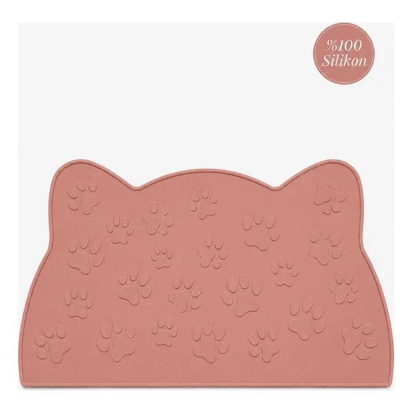 Siliconly%100 Silikon Kokusuz Plastik ve Pvc İçermez Kedi Beslenme Paspası Kedi Mama Matı Mocha - Görsel 5