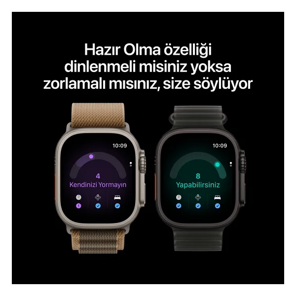 Apple Watch Ultra 4 GPS + Cellular 49mm Siyah Titanyum Kasa ve Burgonya Trail Loop Akıllı Saat - Görsel 4