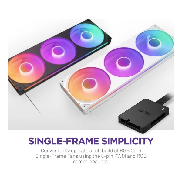 NZXT Control Hub - Dijital RGB Aydınlatma ve PWM Fan Hız Kontrol Cihazı - 5 x PWM Fanı veya 4 x Tek Kare Fanı Kontrol Edin - NZXT CAM Software tarafından desteklenmektedir - Görsel 2