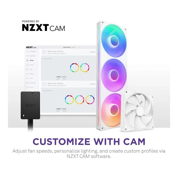 NZXT Control Hub - Dijital RGB Aydınlatma ve PWM Fan Hız Kontrol Cihazı - 5 x PWM Fanı veya 4 x Tek Kare Fanı Kontrol Edin - NZXT CAM Software tarafından desteklenmektedir - Görsel 5