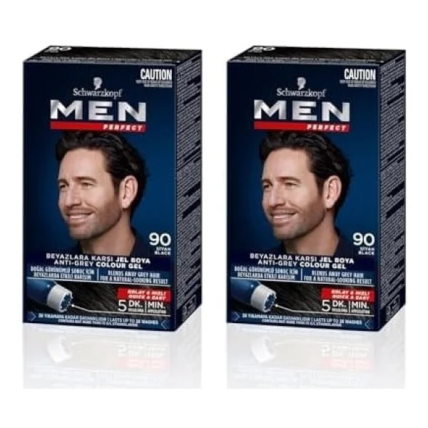 Men Perfect Erkek Saç Boyasi 90 - Siyah 2li Paket - Görsel 6