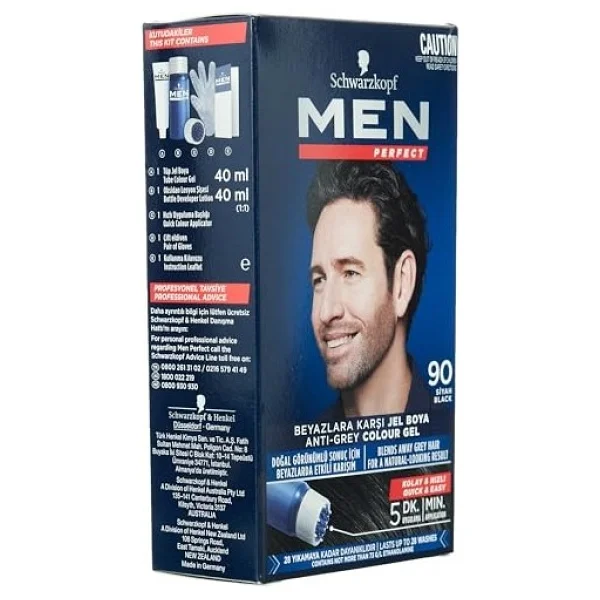 Men Perfect Erkek Saç Boyasi 90 - Siyah 2li Paket - Görsel 3