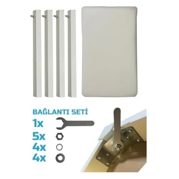 Midex TBX-144WH Beyaz Sandıklı Piyano Taburesi - Görsel 4