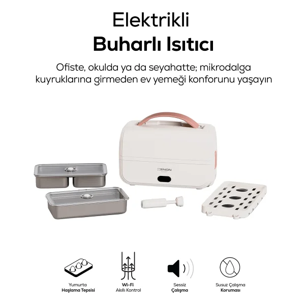 Xenon Smart Elektrikli Sefer Tası Isıtıcılı, Çift Hazneli, Çelik, Vakumlu, Sızdırmaz, Yemek Kabı (X1122) - Görsel 8