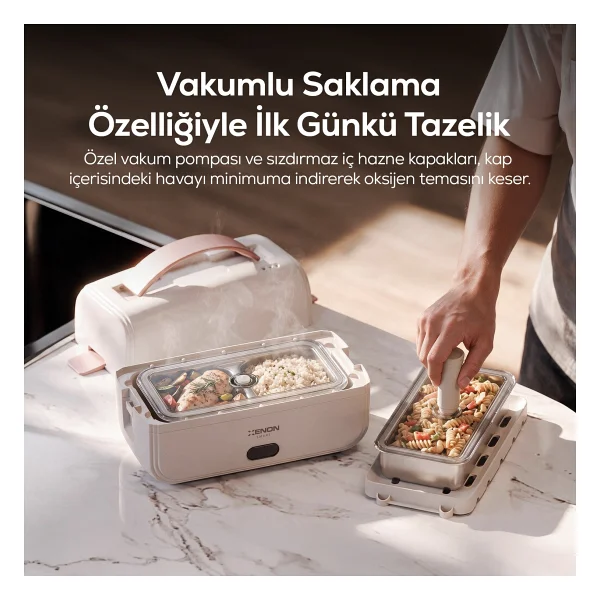 Xenon Smart Elektrikli Sefer Tası Isıtıcılı, Çift Hazneli, Çelik, Vakumlu, Sızdırmaz, Yemek Kabı (X1122) - Görsel 10