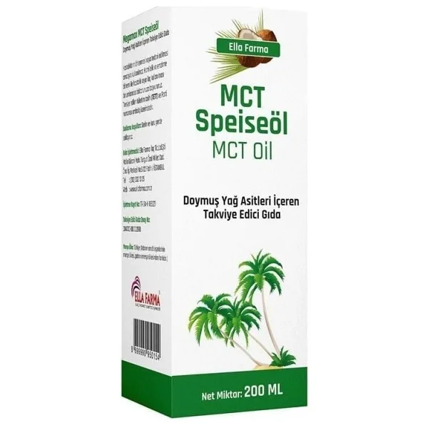 Ella Farma MCT Speiseöl MCT Oil 200 ml Cam Şişe - Görsel 2