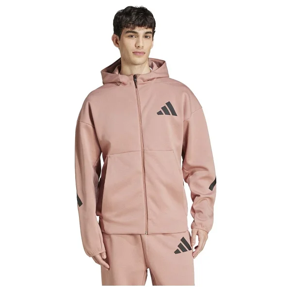 Adidas Z.N.E. JF2450 Kapüşonlu Gri Erkek Eşofman Üstü - Görsel 8