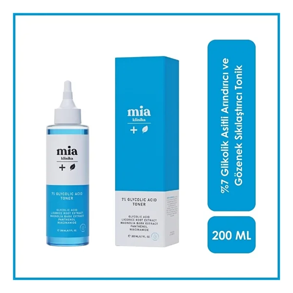 Mia Klinika %7 Glikolik Asitli Arındırıcı ve Gözenek Sıkılaştırıcı Tonik 200 ml - Görsel 2