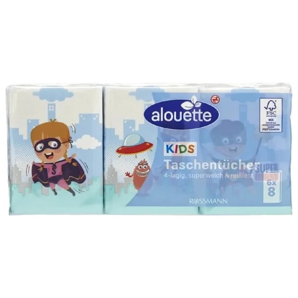 Alouette Çocuklar için 4 Katlı 8'li 6 Paket Kağıt Mendil - Görsel 2
