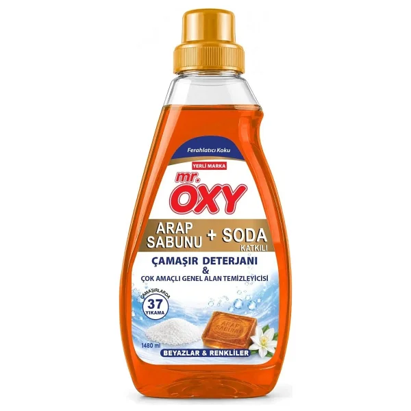 Mr. Oxy Arap Sabunu ve Soda Katkılı Beyazlar ve Renkliler için Sıvı Deterjan 1.48 lt - Görsel 2