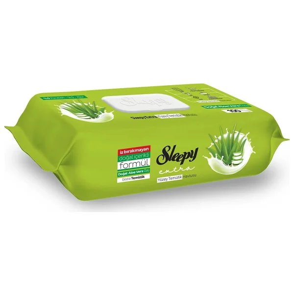 Sleepy Extra Doğal Aloe Vera Özü Yüzey Temizlik Havlusu 100 Yaprak - Görsel 2