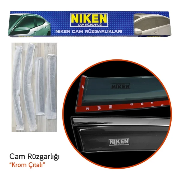 Vw Tiguan Cam Rüzgarlığı Kromlu 2016+ Niken - Görsel 3