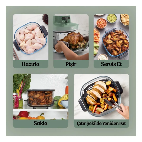 Ninja Crispi Pro 5in1 Moss Green Yağsız Fritöz - Görsel 9