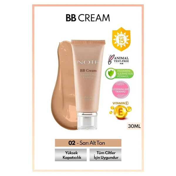 Note Nemlendirici Etkili Yoğun Kapatıcı SPF 15 35 ml BB Krem - Görsel 8