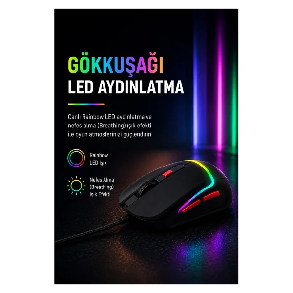 Dexim DMA027 Kablolu Optik Oyuncu Mouse - Görsel 2