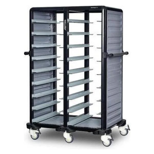 Gastrolley İkili Termo Tepsi Arabası, 9 + 9 Tepsi Kapasiteli, 2 Yanı Kapalı 101 x 71 x 149 (cm) - Görsel 2