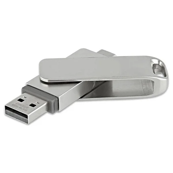 2 In 1 Çift Taraflı Uyumlu Type-c ve İpHONE 15 Telefonlarla Uyumlu Tak Çalıştır USB Usb 2.0 32 Gb Usb Bellek - Metal - Görsel 2