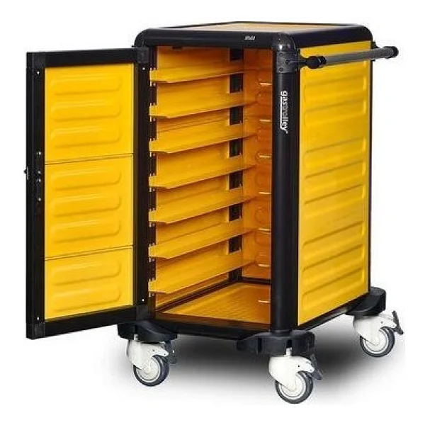 Gastrolley 75 Tekli Servis Tepsi Arabası, 2 Yanı ve Arkası Kapalı, Kapılı, 57x75x99 cm - Görsel 2