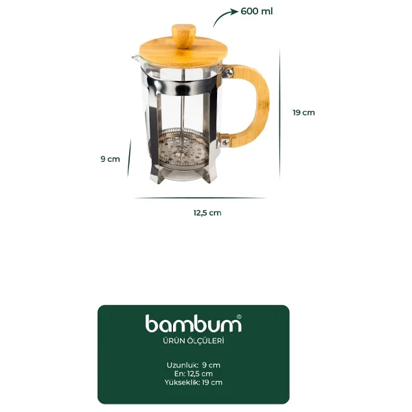 Bambum B2487 Ginza 600 ml French Press - Görsel 3