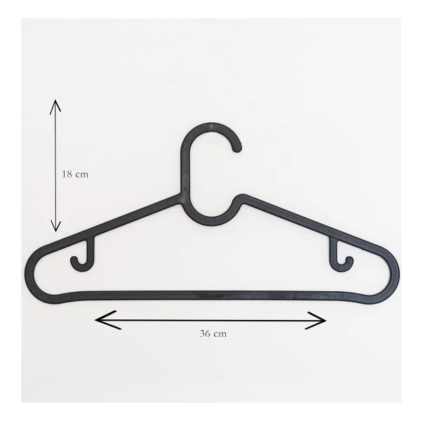 Huub Hanger Plastik Slim Askı, Elbise Askısı, Siyah Askı (Standart, Adet, 10) - Görsel 4