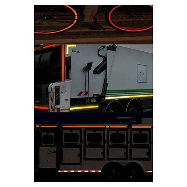 Badem10 Reflektörlü Bant Kırmızı Reflektif Fosforlu Şerit Bant 7.5 cm 5 Metre İkaz Bandı - Görsel 8