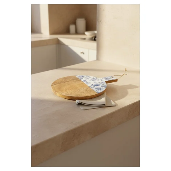 Bambum Gura Mango Gül 36x28 cm Yuvarlak Kesme Tahtası - Görsel 4