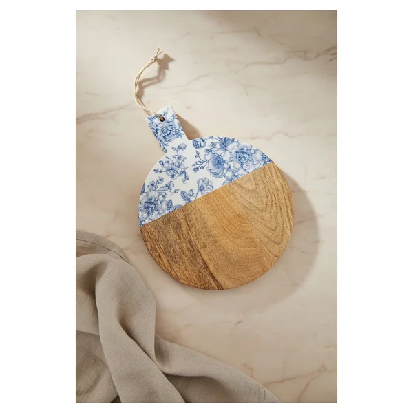 Bambum Gura Mango Gül 36x28 cm Yuvarlak Kesme Tahtası - Görsel 2
