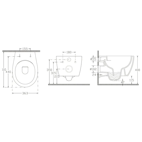 Ideal Standard Stradao Clearim Kanalsız Asma Klozet (Yavaş Kapanır Ince Kapak Dahil) - Beyaz - Görsel 2