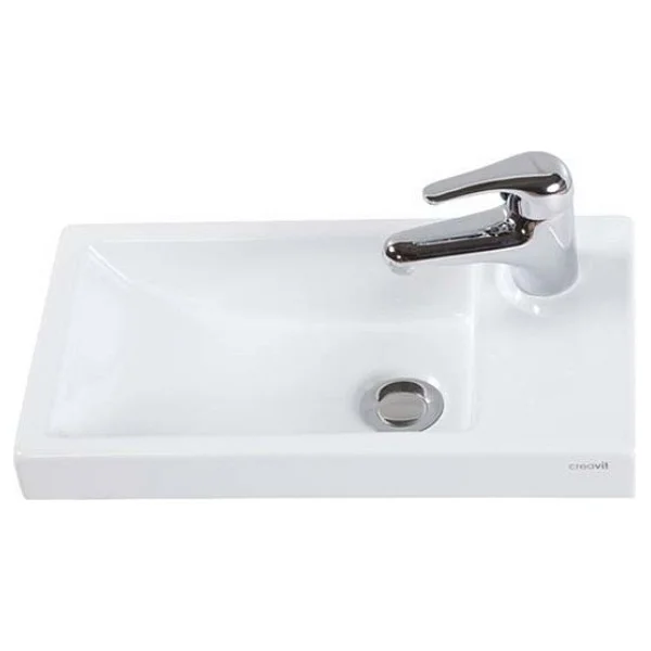 Creavit TP025 Elmas 25x45 cm Beyaz Dolap Üstü Lavabo - Görsel 4