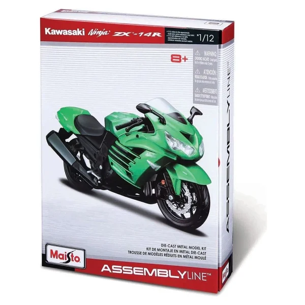 Maisto Kawasaki Ninja ZX-14R Model Kit Motosiklet 1/12 39197 - Görsel 3