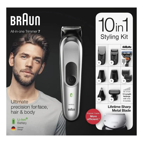 Braun MGK7220 + Gillette Fusion5 ProGlide 10'u 1 Arada Erkek Bakım Seti - Görsel 9