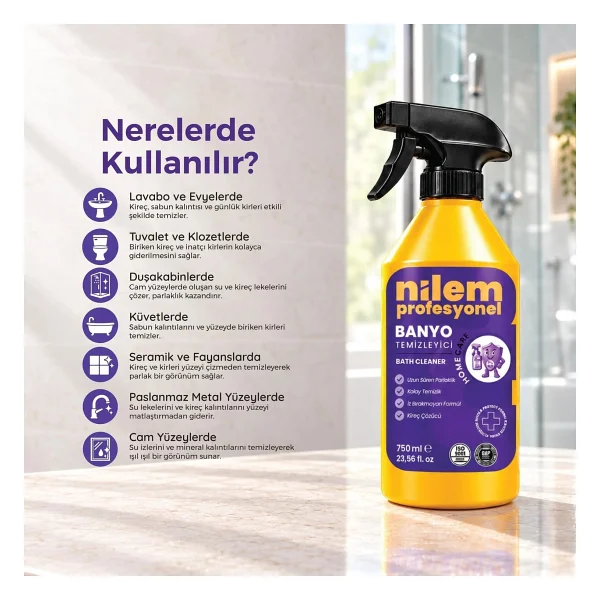 Nilem Profesyonel Banyo Temizleyici 750 ml - Görsel 2