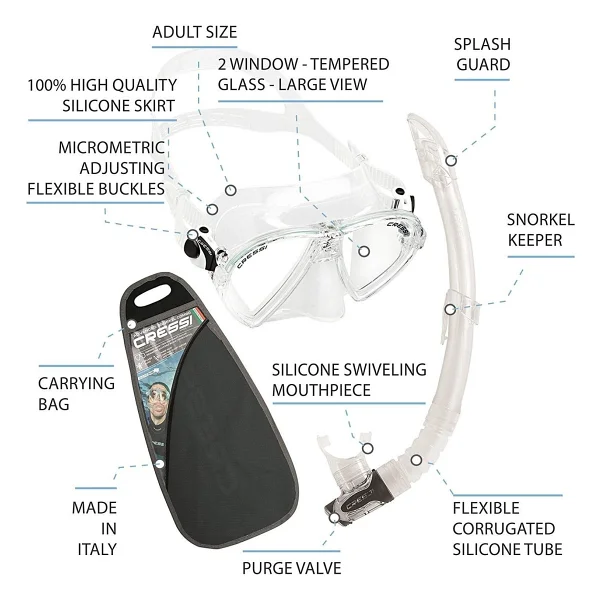 Cressi Ocean Vip Maske Şnorkel Seti - Görsel 2