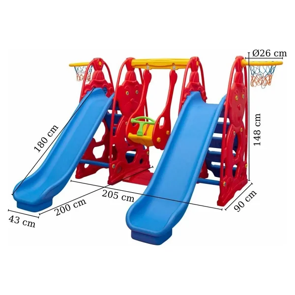 King Kids Sevimli Teddy Kaydıraklı Salıncak Set C - Görsel 2