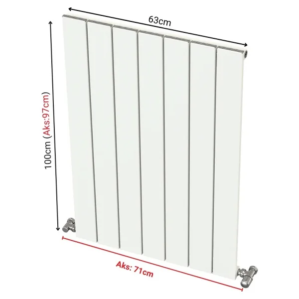 Aeon Hestia Alüminyum Dikey Radyatör 100CM Yükseklik - 100cm x 62.5 cm (7 Dilim) - Görsel 2