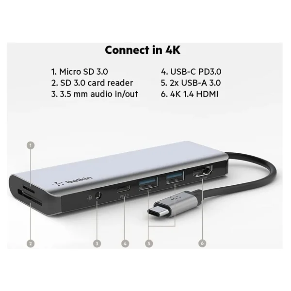 Belkin AVC009BTSGY Laptop Docking Station - Görsel 8