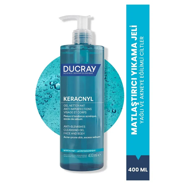 Ducray Keracnyl Yağlı ve Akneye Eğilimli Ciltler için Yüz Temizleme Jeli Arındırıcı Etkili 400 ml - Görsel 8
