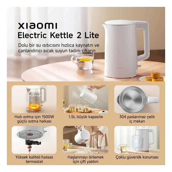 Xiaomi Electric Kettle 2 Lite 1500 W 1.5 lt Kettle - Görsel 2