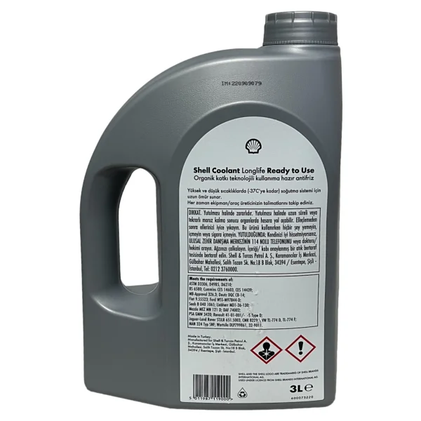 Shell Coolant Longlife Concentrate 3 lt Kırmızı Antifriz - Görsel 3