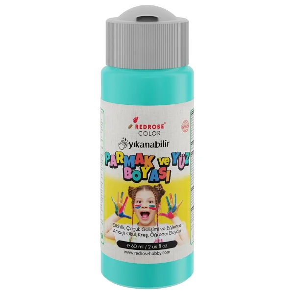 Red Rose 60 ml Turkuaz Parmak Boyası - Görsel 2