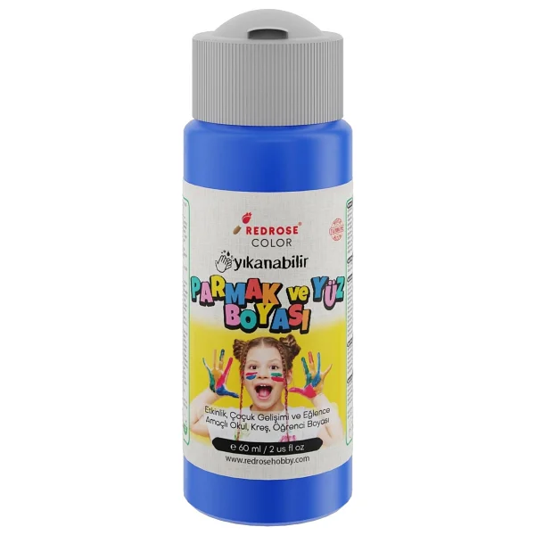 Red Rose 60 ml Mavi Parmak Boyası - Görsel 2