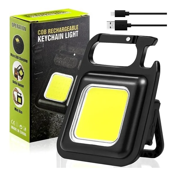 WellHise Mini Taşınabilir Led Çok Fonksiyonlu Fener, Yüksek Lümen, COB Anahtarlık, Dış Mekan İçin Şarj Edilebilir Acil Durum Işığı, Mini Kamp Feneri - Görsel 2