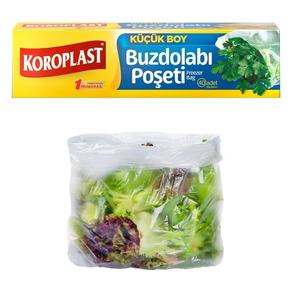 Koroplast Küçük Boy Buzdolabı Poşeti 40'lı Set, BPA İçermez, Sızdırmaz Mutfak Buzdolabı Poşeti Küçük Boy 20x30cm, Meyve Sebze Yemek Gıda Saklama Torbası, Tekrar Kullanılabilir Mutfak Buzdolabı Torbası - Görsel 2