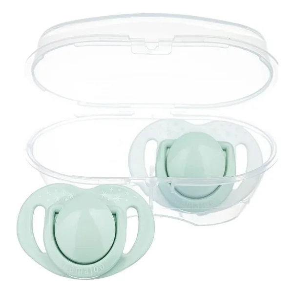 Mamajoo Sterilizasyon & Saklama Kutulu Powder Green Desenli 2'li 6 Ay+ Silikon Emzik - Görsel 8