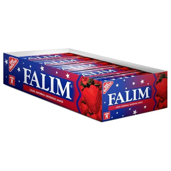 Falım 7 gr 5'li 20 Adet Çilek Aromalı Sakız - Görsel 2