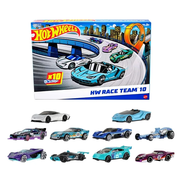 Hot Wheels Oyuncak Arabalar, 10'lu Yarış Arabası Paketi, 1:64 Ölçekli Corvette, Lamborghini, McLaren ve Hot Wheels Originals içerir (Amazon'a Özel) - Görsel 2