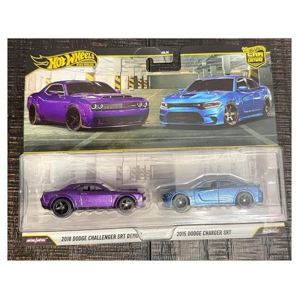 Hot Wheels Premium Car Culture 2018 Dodge Challenger SRT Demon ve 2015 Dodge Charger SRT HBL96-JHW47 - Görsel 2