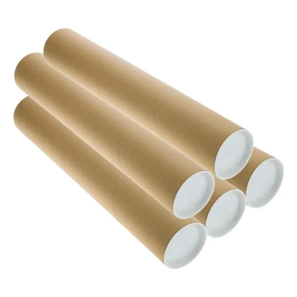 BEYLİNİ 5 ADET Postüp Kapaklı Silindir Kutu Karton Rulo Gönderi Poster Afiş Harita Tüpü Gönderi Kutuları (100 Cm) - Görsel 2