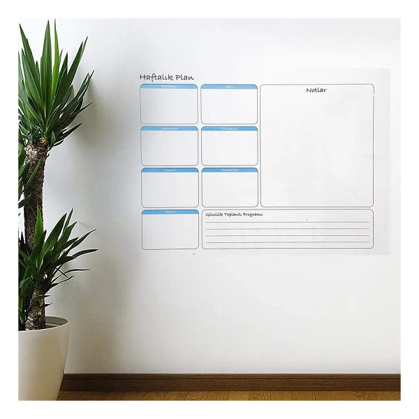BUFFER Haftalık Planlayıcı Manyetik Duvar Stickerı Takvim 70 cm x 56 cm - Görsel 2