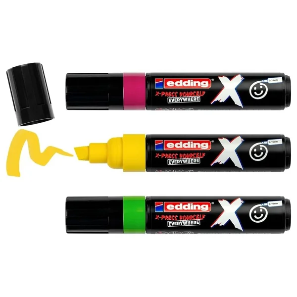 edding X Markör, Candy Colours Set, 3'lü Akrilik Markör Seti, Kesik Uç 2-10 mm - Görsel 2
